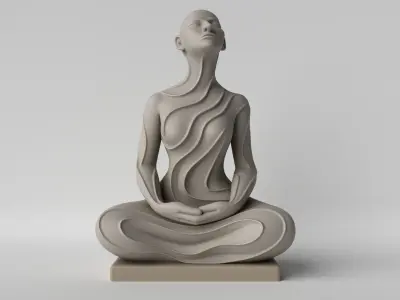 Inner Peace Minimalist Meditation Sculpture 3D print model