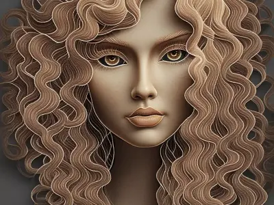A beautiful face  eyes full of mystery and grace 3D model