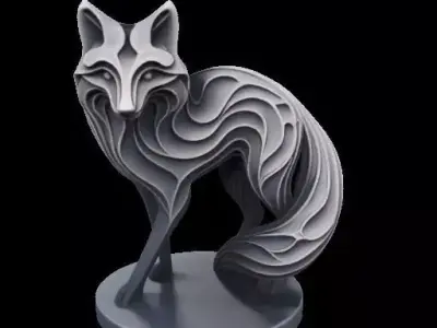 Abstract Layered Fox Sculpture 3D print model