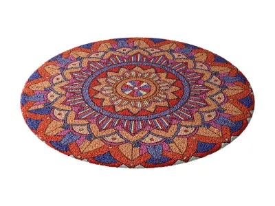 Round carpet 17 3D model