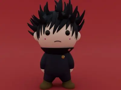 Cute Little Jujutsu Kaisen Characters 3D Model Collection