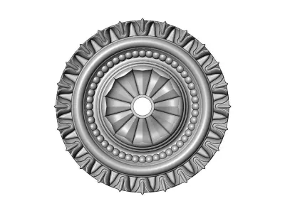 Carved facetes pattern ceiling medallion rosette relief 3D print model