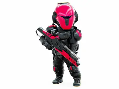CYBER SOLDIER XC-100 Rigged for Unreal Engine - Unity - MIXAMO  3D model