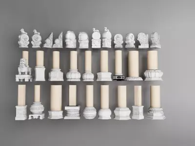 Chinese style pillars 3D model