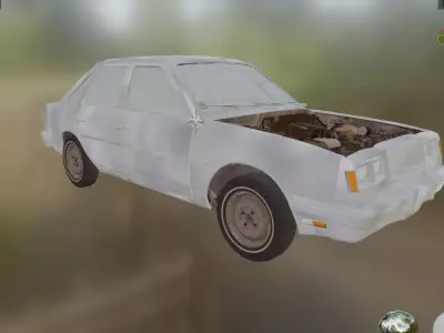 sedan car Low-poly 3D model