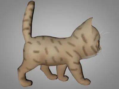 Kitty cartoon cat Low-poly 3D model