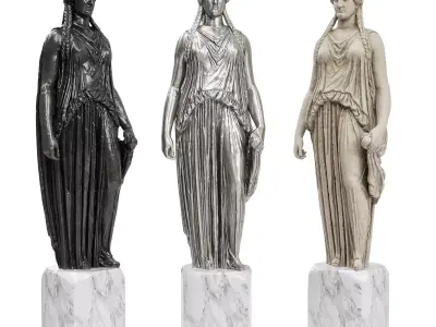 Caryatid of acropolis sculpture 3D model
