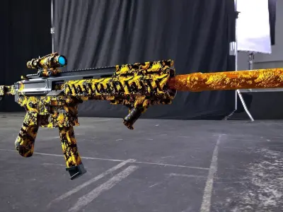 SP SABER SMG Golden Dragon Skin Low-poly 3D model