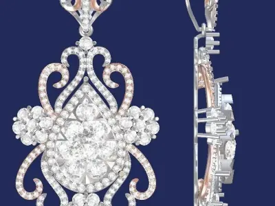 Diamond pendant  jewelry Free 3D print model