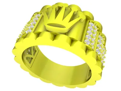 7331 luxury diamond crown watch women ring 3D print model