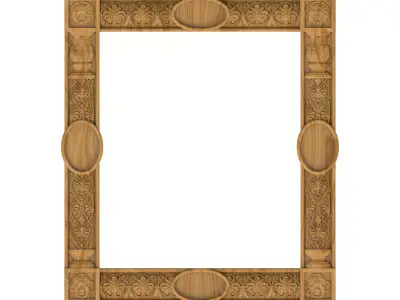 Carved picture frame STL 3D model 44