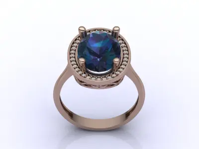 STL 3DM Women Ring Womens Ring Diamonds With Stone Model 3D  3D print model