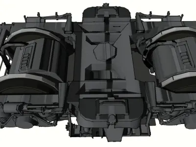 Japanese Train Bogey old model 3D model