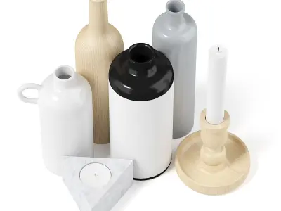 Vases and Candles 3D model