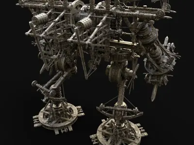 MECH GIANT ROBOT SIEGE ENGINE MACHINE WAR CONSTRUCTION MECHA Low-poly 3D model