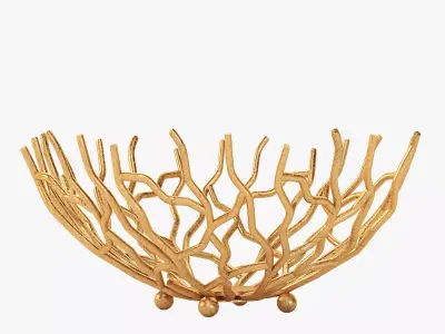 Golden Patina Reef Centerpiece Bowl by Red Co 3D model