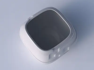 Bowl semi-quadratic with smooth ribbons 3D print model