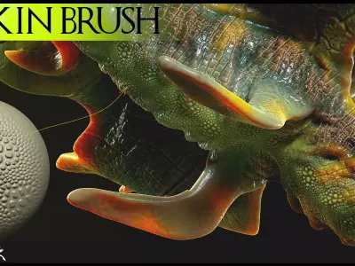 40 Creature Skin Brush- Brushes for Character and Creature 3D model