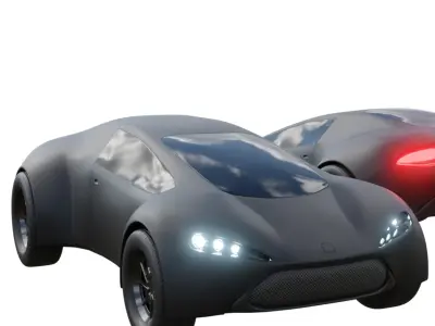 Futuristic black car 3D model