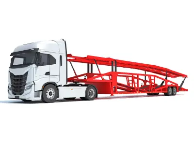 Car Transporter Semi Truck 3D model