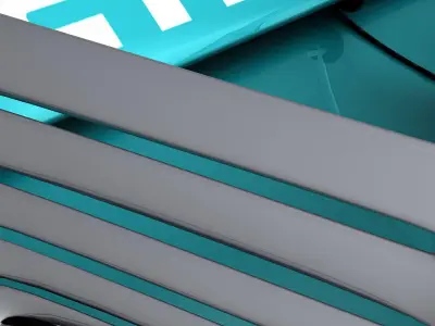 Mercedes W06 Rear Wing Low-poly 3D model