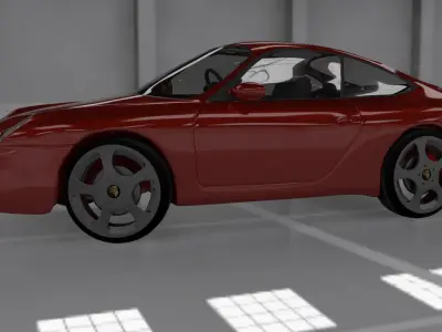 Porsche 911 996 Low-poly 3D model