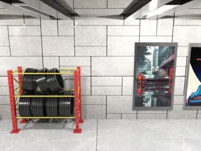 Modern Garage  Low-poly 3D model