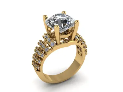High Jewelry Luxury Diamond Ring  3D print model