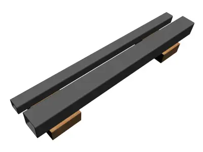 134in Wall Square Ornamental Tube 3D model