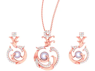Pendant Earrings combo - 4881 3D print model