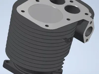 Mini tractor cylinder 3D model