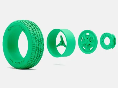 15x7 Kidney Bean Wheel BFGoodrich Radial Tire 3D print model