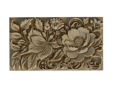 mural decor set wall panel 17 3D model