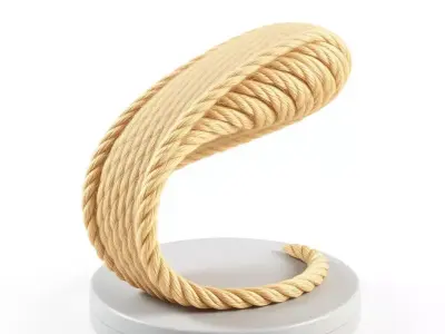 Detailed Braided Rope Decorative Model Low-poly 3D model