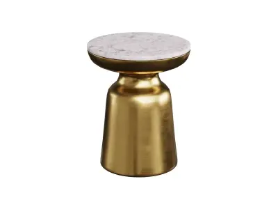Coffee Table Brass Marble 3D model