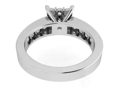 Channel Setting Square Diamond Ring 3416 3D print model