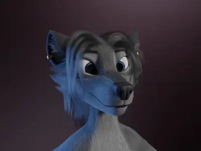 Claire Anthro Wolf 3D model