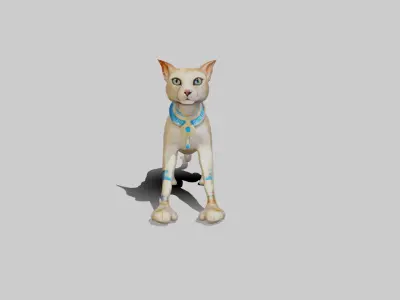 Animated Egyptian Cat Low-poly 3D model