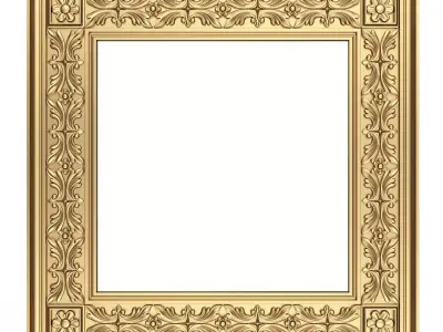 Classic Frame and Mirror 083 Low-poly 3D model