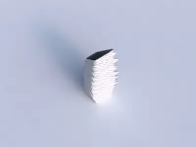 Vase bent rectangle with distorted and twisted grid plates 3D print model