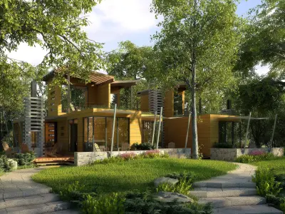 3D model of 2022 luxury fashion villa exterior 49 3D model