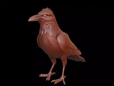 Crow Animal Sculpture 3D print model get
