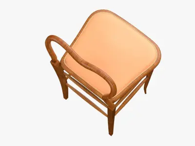 High Chair Clerks Chair No 9 Light Wooden Oak Version 3D model