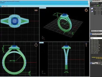 Diamond Women Ring R14 3D print model