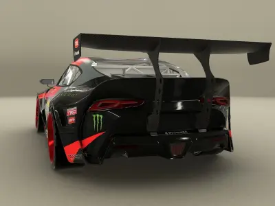 Toyota Supra A90 drift car Low-poly 3D model