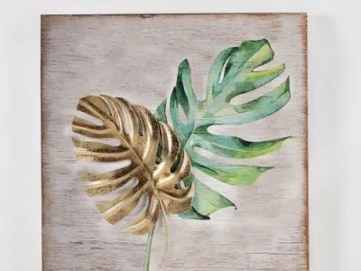 2 Piece Leaf Wall Decor Set 3D model