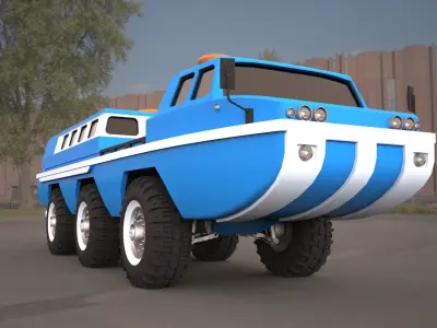 ZIL-49061 water and land vehicle 3d model 3D model