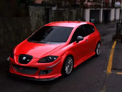 SEAT LEON CUPRA 2010 Low-poly 3D model