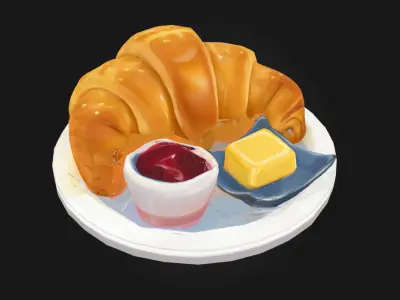 Croissant Delight  Buttery Layers of Morning Luxury 3D model