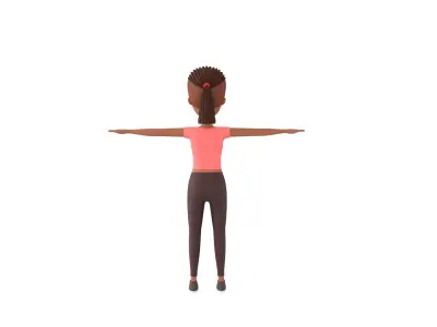 CartoonGirl032 Black Girl 3D model